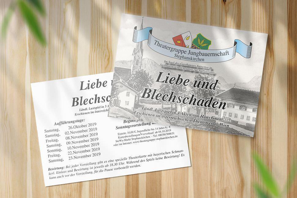 Print Flyer Theatergruppe Stephanskirchen Liebe Und Blechschaden